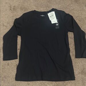 Northern Reflections 100% Cotton Black Long Sleeve T-Shirt Small Petite